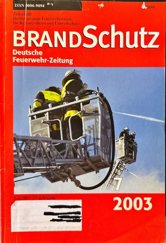 Kohlhammer brandschutz 2003 - brandschutz, 7/2003